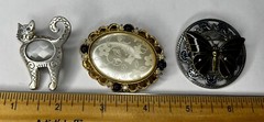 Elegant Brooches TC Cat KC Butterfly UNK Gold Tone See Pictures A102