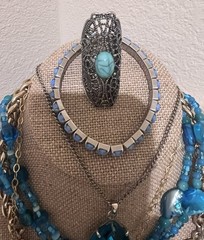 51 pc Vintage Costume Jewelry Lot Southwestern Faux Semi-Precious style Jewelry