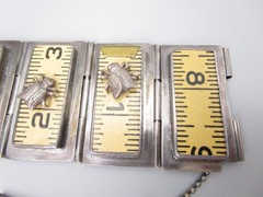 UNUSUAL ARTISAN LISA FIDLER STERLING WOOD RULER INSECT FOUND OBJECT BRACELET