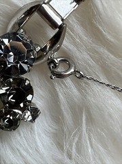 Vintage Juliana Black Gray Clear Rhinestone Cluster 5-Link Bracelet & Earrings