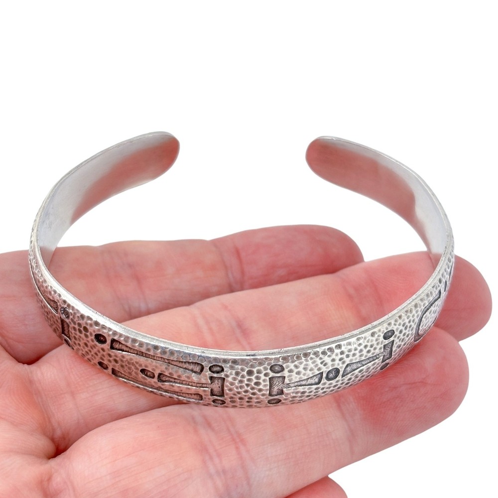Vintage Sterling Silver 925 Wohelo Campfire Girls Cuff Bracelet | 8″