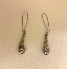 vintage silver dangle earrings from mexico preowned, never used 3.5 inches