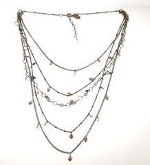 Liz Palacios SF Necklace Crystal Pearl 5 Strand 2.5*16*18 inches