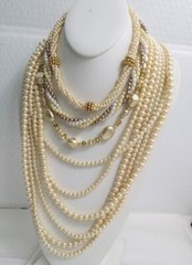 Vintage to Now Simulated Pearl Beaded Necklace Lot of 4