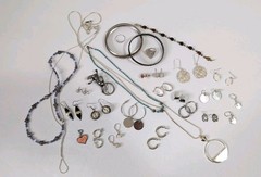 Mixed Silver Toned Jewelry Lot Some Marked 925