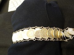 # 654- VINTAGE MEXICO COIN BRACELET-21 REAL COINS