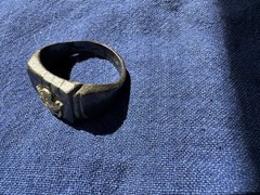 Vintage Sterling Silver Military Eagle Signet Ring – Heavy 13.65g – Size 11.75