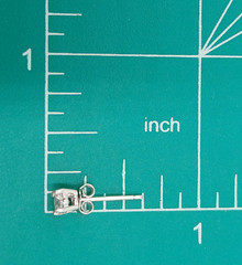 925 CZ Stud Earrings 4mm Sterling Silver 0.6g Round Brilliant Minimalist Petite