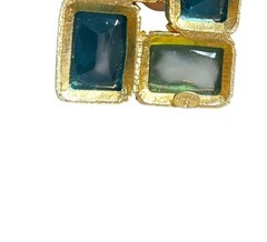 Cadoro Pastel Blue & Green Faceted Multi Stone Cut Glass Brooch Pin Book Piece