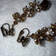 3 SETS Vintage ClipOn & Screwbk EARRINGS Great Condition Crystals Rhinestones