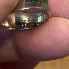 VNTG Signed NF 925 Nickel Free Polished Organic Ring Sterling Silver Size 8.5 A1