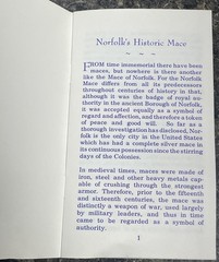 Vintage Norfolk, VA Historic Mace Brooch Pin 3-1/8″and 16 Page Booklet