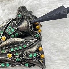 Vintage Pot Metal Brooch Silver Tone Flower Pin AS IS 2.5″