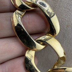 Vintage Chunky Necklace Gold Tone 17” Heavy 80s