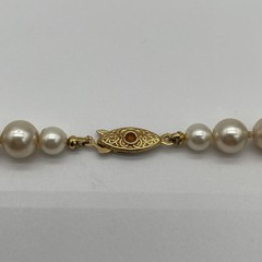 Vintage Unbranded Yellow Faux Pearl Beaded Necklace With Fish Hook Clasp Japan