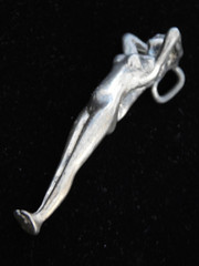 RARE Vintage 1970’s Sterling BEAUTIFUL NUDE WOMAN Pendant, 2″ tall, HAND CRAFTED