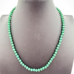 Vtg JTV Sterling Silver Green Gemstone Necklace Posibly Cyracorpse Or Green Onyx