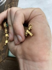Vintage GOLDETTE NY Victorian Revival Charm Slide Bracelet Jeweled Rhinestone