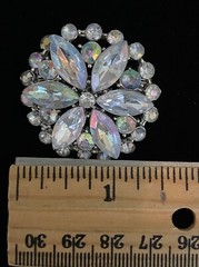 VTG Brooch Aurora Borealis Crystal Rhinestones Starburst Flower statement