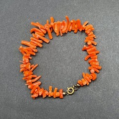 Vintage Coral Bracelet Orange Red Natural Boho