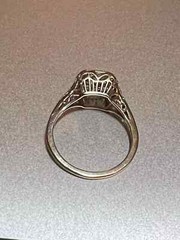 Art Deco Style 1.85Ct Lab Created Diamond Engagement 14K White Gold Finish Ring