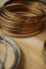50+ Lot True Vintage Mixed Metal Bangle Bracelet Lot Etched Stacking Jewelry