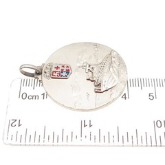 800 Silver Vintage Enamel General Inspectorate of the Port Authorities Pendant