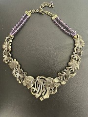 Stunning Lavintage Multicolor Rhinestones Flower Necklace