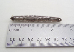 VTG Sterling Silver Art Deco Bar Pin with Cubic Zircons 6.1 Grams 2.5” Long