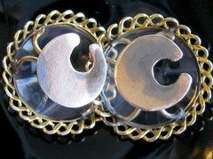 ANTIQUE 14K GOLD FACETED CUT GLASS ROCK CRYSTAL CUFF LINKS SLEEVE STUD BUTTON