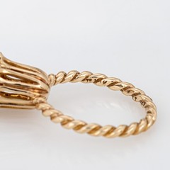 Ruby Diamond Tulip Ring Sz 6 Vintage 10k Yellow Gold Stacking Band Jewelry