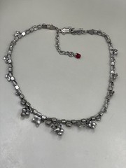 VTG Mary Demarco Multicolor Crystals Rhinestones SilverTone Leaves Necklace