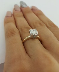 Antique Art Deco 14k Old European Solitaire Diamond Engagement Ring 0.78 ct GIA