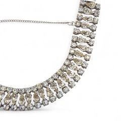 Vintage B David Rhinestone Bracelet Diamante Crystal Prong Set 7in