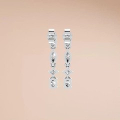 1.31 CTW Multi Shape Lab Grown Diamond Dangle Drop Earrings