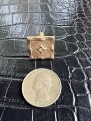 Vintage Cuff Links Men Goldtone Square Textured Clear Rhinestone Accent Toggle