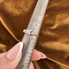 Vintage 1950s-60s 14K & 18K Gold Diamond Ring 0.12ctw Mid Century Size 6.75