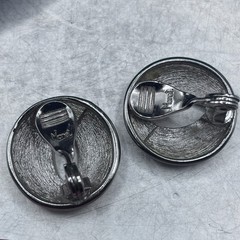 Monet Adjustable Hinged Clip On Earrings Silvertone Vintage 1970’s