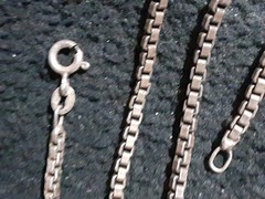 VINTAGE STERLING SILVER NECKLACE 24″ AGI ITALY CHAIN NECKLACE