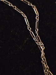Antique Art Deco 14K White Gold Diamond Emerald Filigree Necklace 4.51g