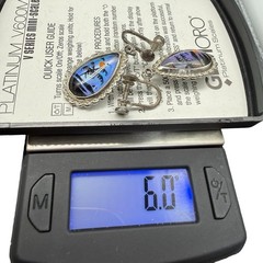 Sterling Silver Blue Morpho Butterfly Wing Earrings & Reversible Necklace Vtg