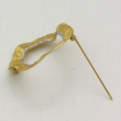 20K Yellow & White Gold .48 cttw Diamond Converted Vintage Brooch
