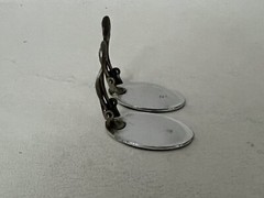Vtg Black Inset Silver Angelfish Oblong Clip On Earring Made in Western Germany