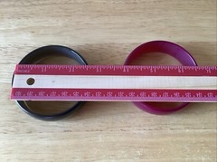 Vintage Moonglow Bangle Bracelets 2 Purple Grey Thermoset Glows Low Profile