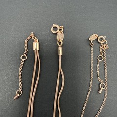 Lot Of Fossil Signed Rose Gold Tone Necklaces And Bracelet Bike Fox Feather J150
