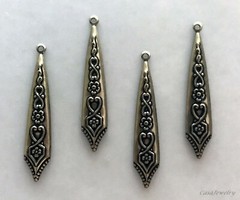 #3459 ANTIQUED GOLD CELTIC TEARDROP PENDANT/ER W/TOP HANG RING – 6 Pc Lot