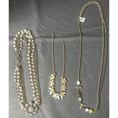 Lot Of Three Necklaces – Chunky Floral Insect Bee 16, 9 & 12 Inches Career Dress