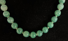 Vintage Jomaz Aqua Glass Beaded Small 13″ Choker Necklace Cabochon Center