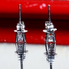 14k white gold stud earrings 0.20ct natural diamond vintage 0.65gr N3617