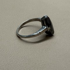 Vintage Sterling Silver Black Stone Ring Size 7.5 Signed (Po Ho Co)